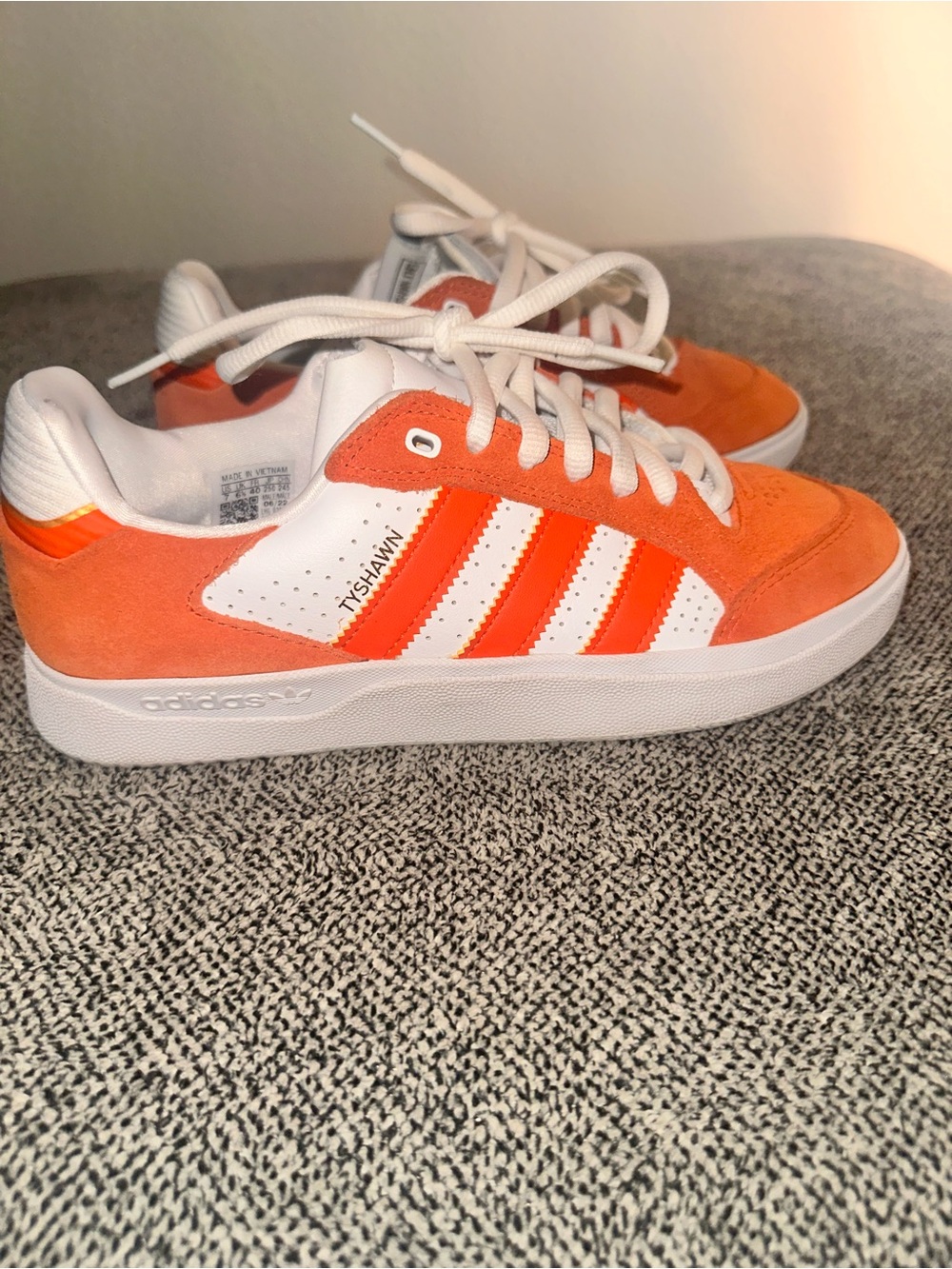 Adidas Tyshawn orange and white shoes GY6955. Men’s size 7